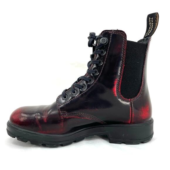 Blundstone 2220 Boots Bordeaux Brush Lace Up Chelsea Red Black Shoes Size AU 4.5 - Picture 5 of 13